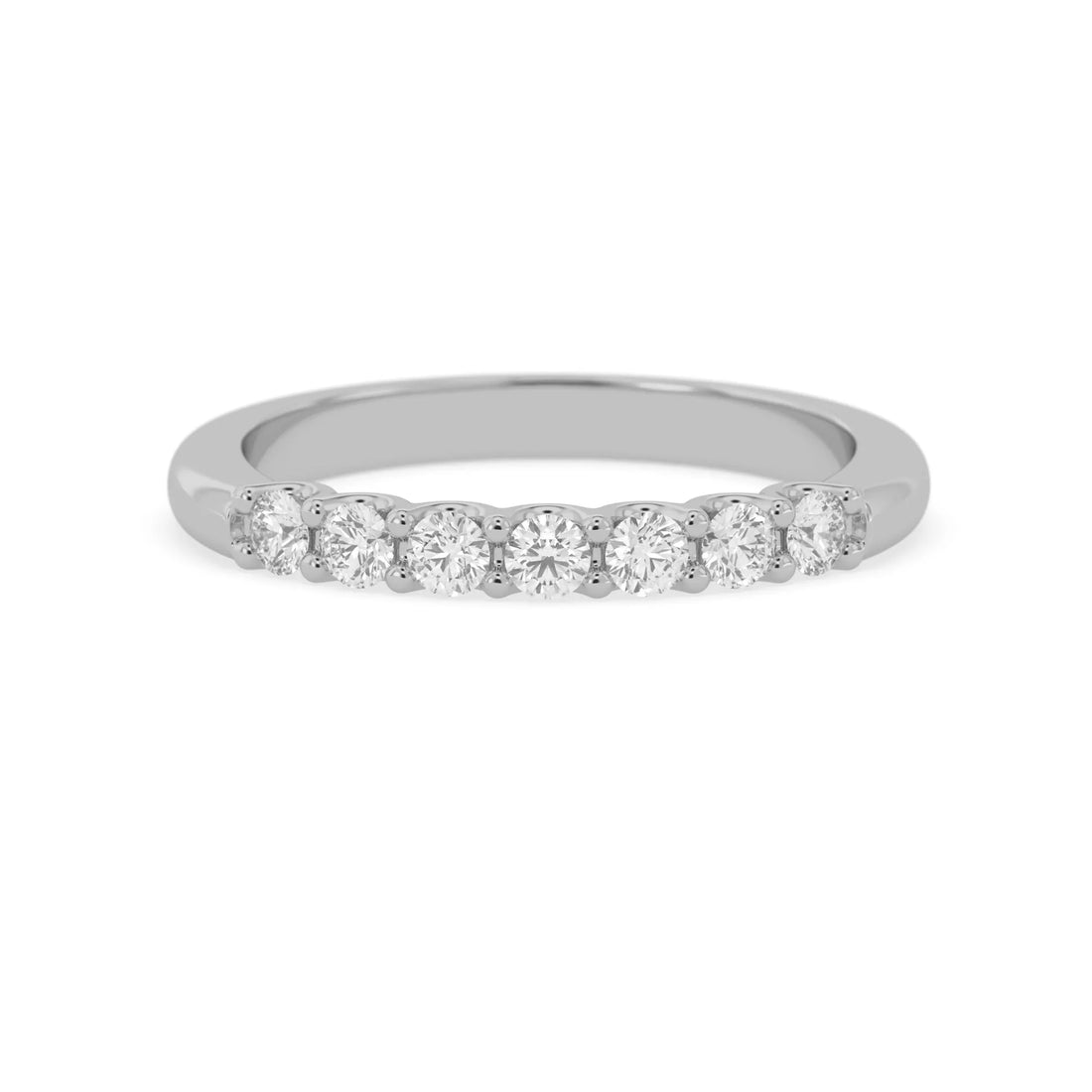 OctaPearl Classic Seven Stone Lab Grown Diamond Half Eternity Wedding Band