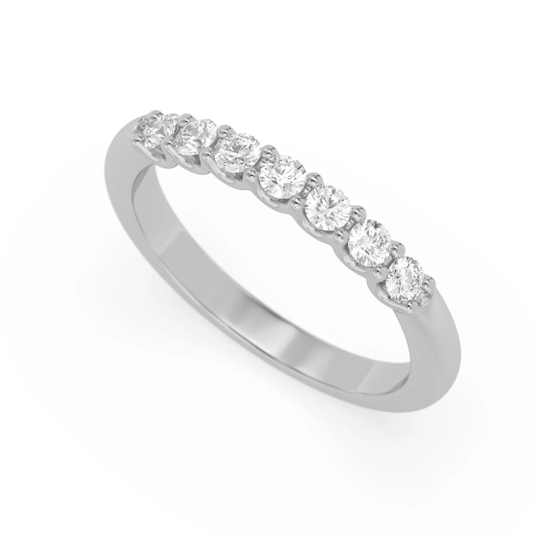 OctaPearl Classic Seven Stone Lab Grown Diamond Half Eternity Wedding Band