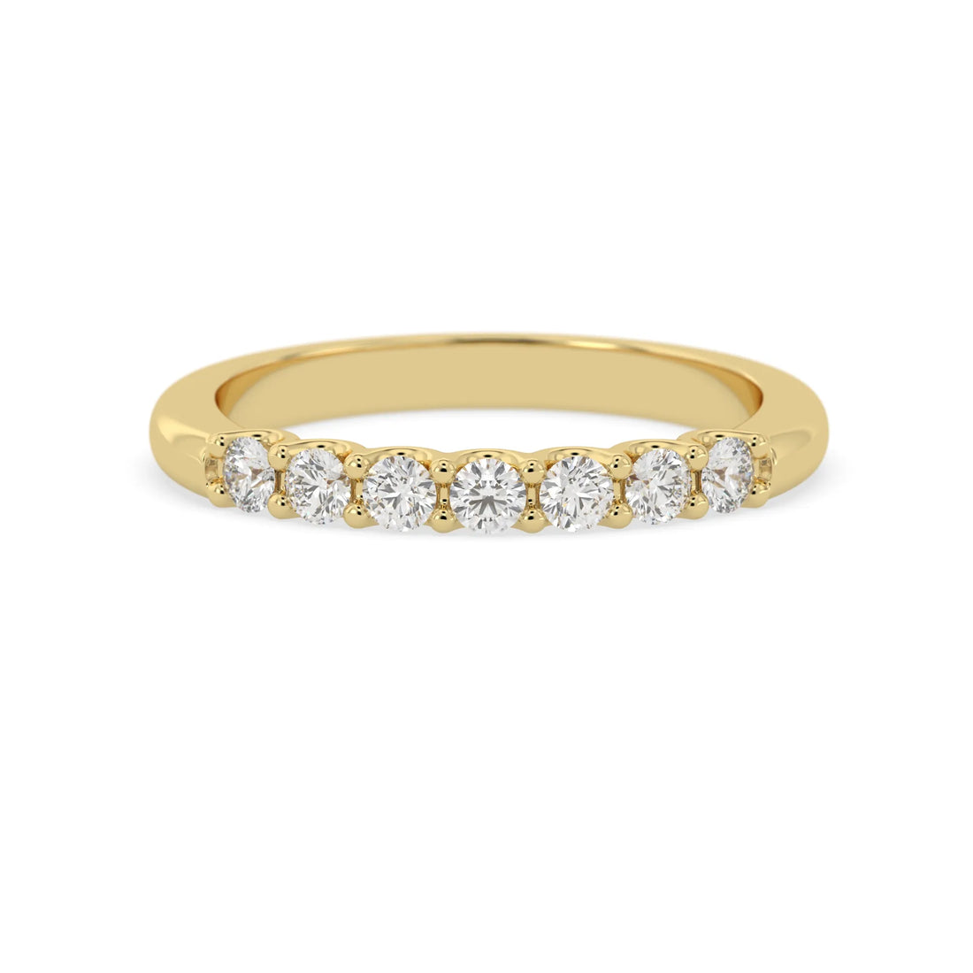 OctaPearl Classic Seven Stone Lab Grown Diamond Half Eternity Wedding Band