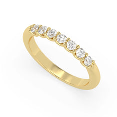 OctaPearl Classic Seven Stone Lab Grown Diamond Half Eternity Wedding Band - alternate view
