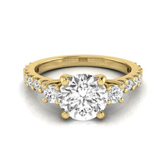 OctaPearl 1.5 ct Round Accent Lab Grown Diamond Engagement Ring