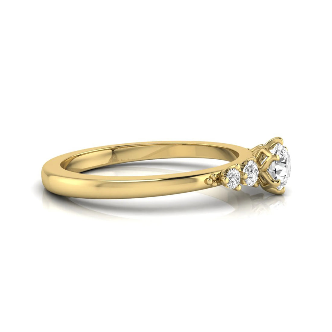 OctaPearl Round Accent Lab Grown Diamond Engagement Ring
