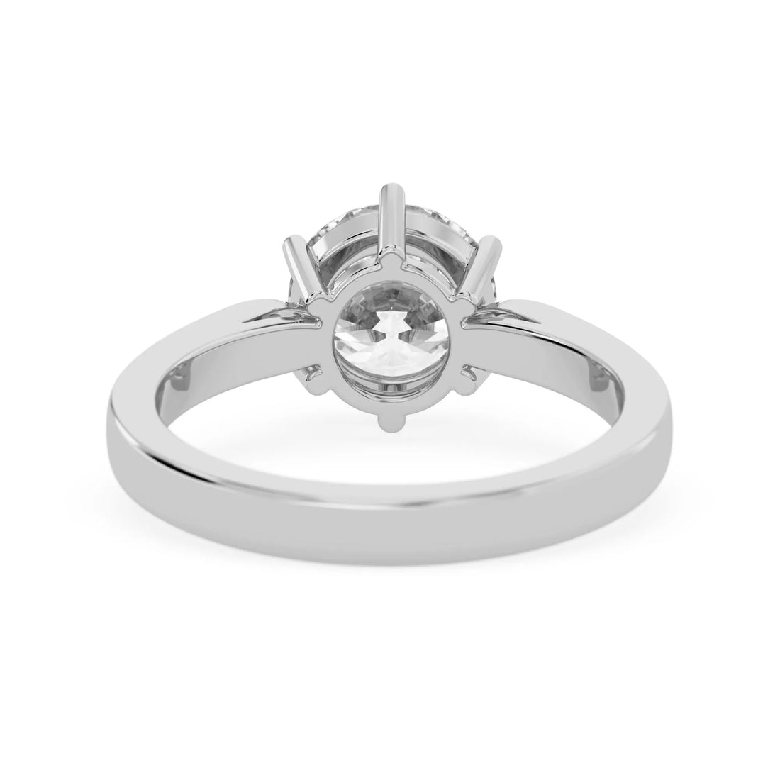 OctaPearl 2 ct Round Lab Grown Diamond Pave Engagement Ring