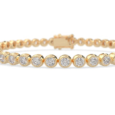 Round Bezel Set Lab Grown Diamond Tennis Bracelet - alternate view