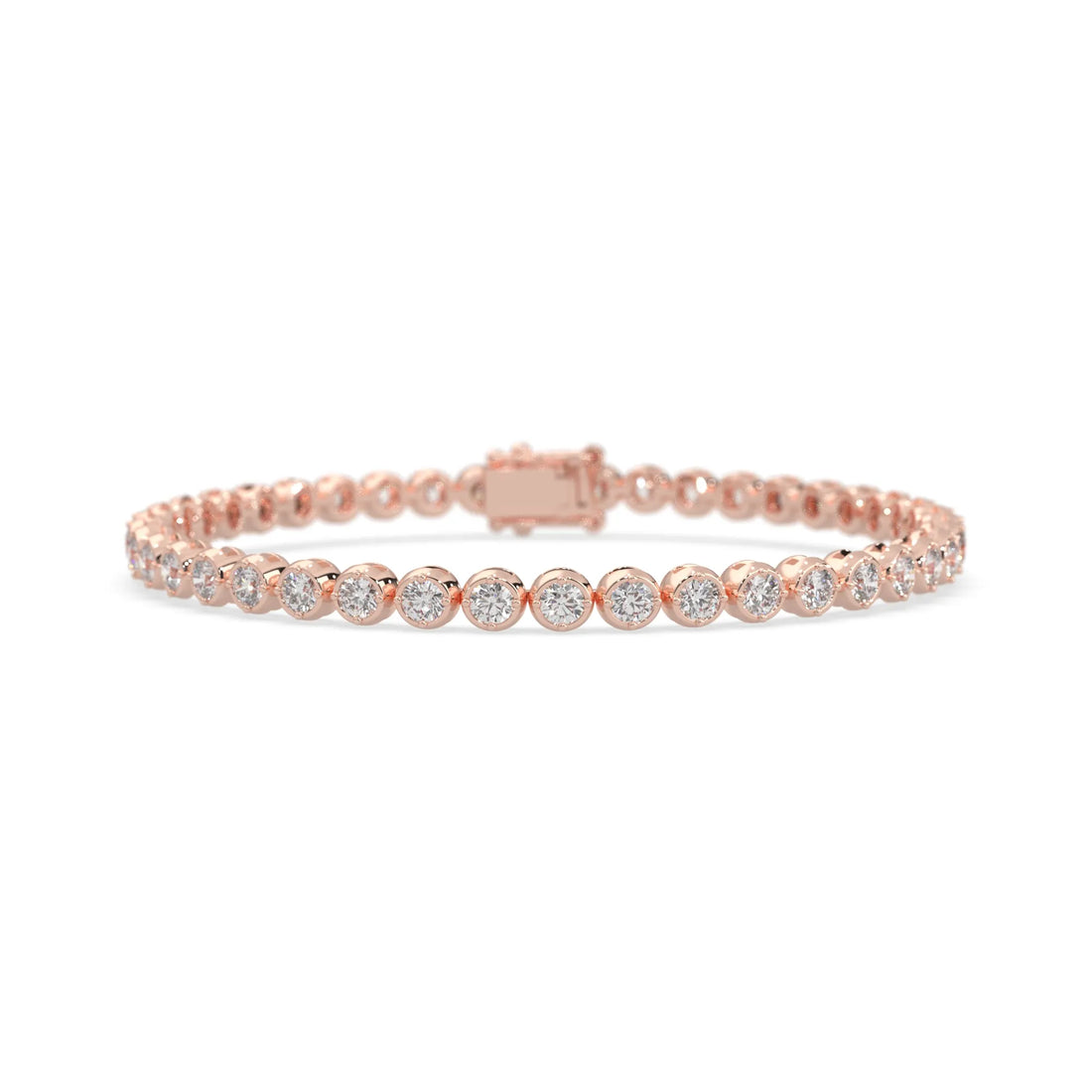 OctaPearl Round Bezel Set Lab Grown Diamond Tennis Bracelet