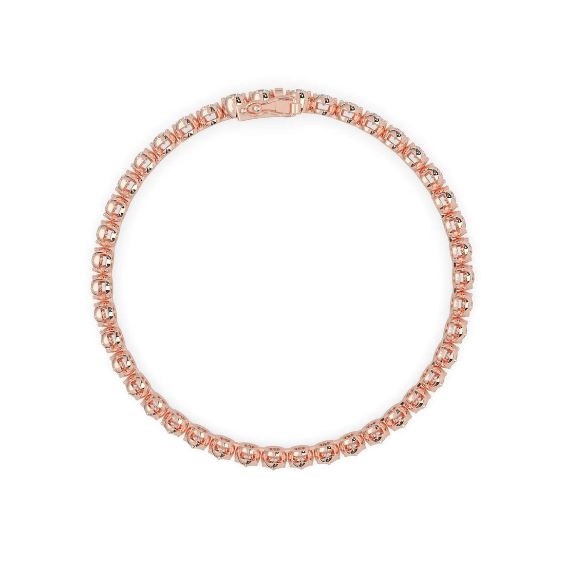 OctaPearl Round Bezel Set Lab Grown Diamond Tennis Bracelet