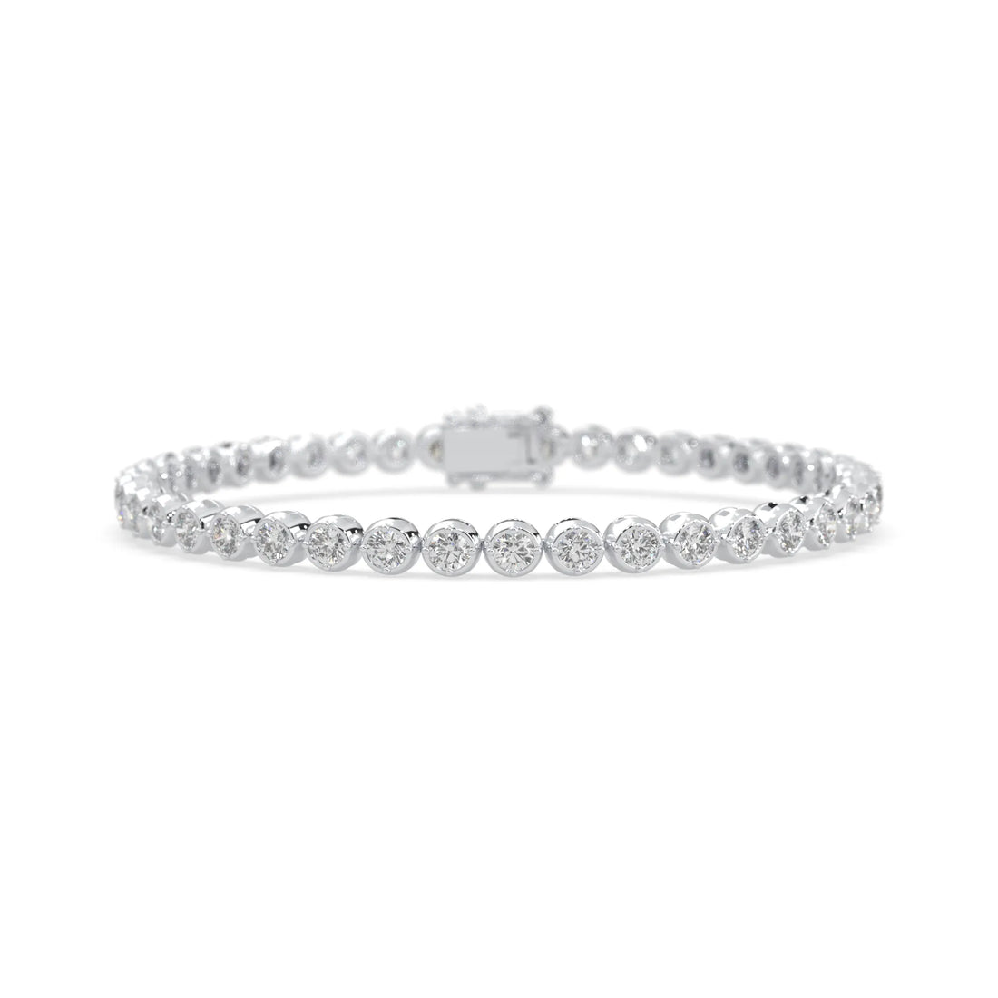 OctaPearl Round Bezel Set Lab Grown Diamond Tennis Bracelet