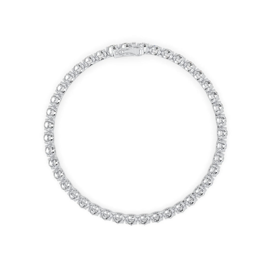 OctaPearl Round Bezel Set Lab Grown Diamond Tennis Bracelet