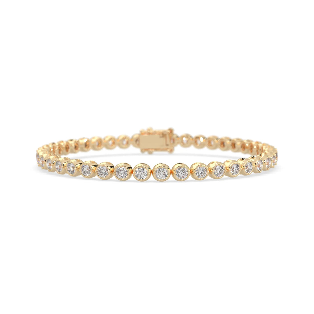 OctaPearl Round Bezel Set Lab Grown Diamond Tennis Bracelet