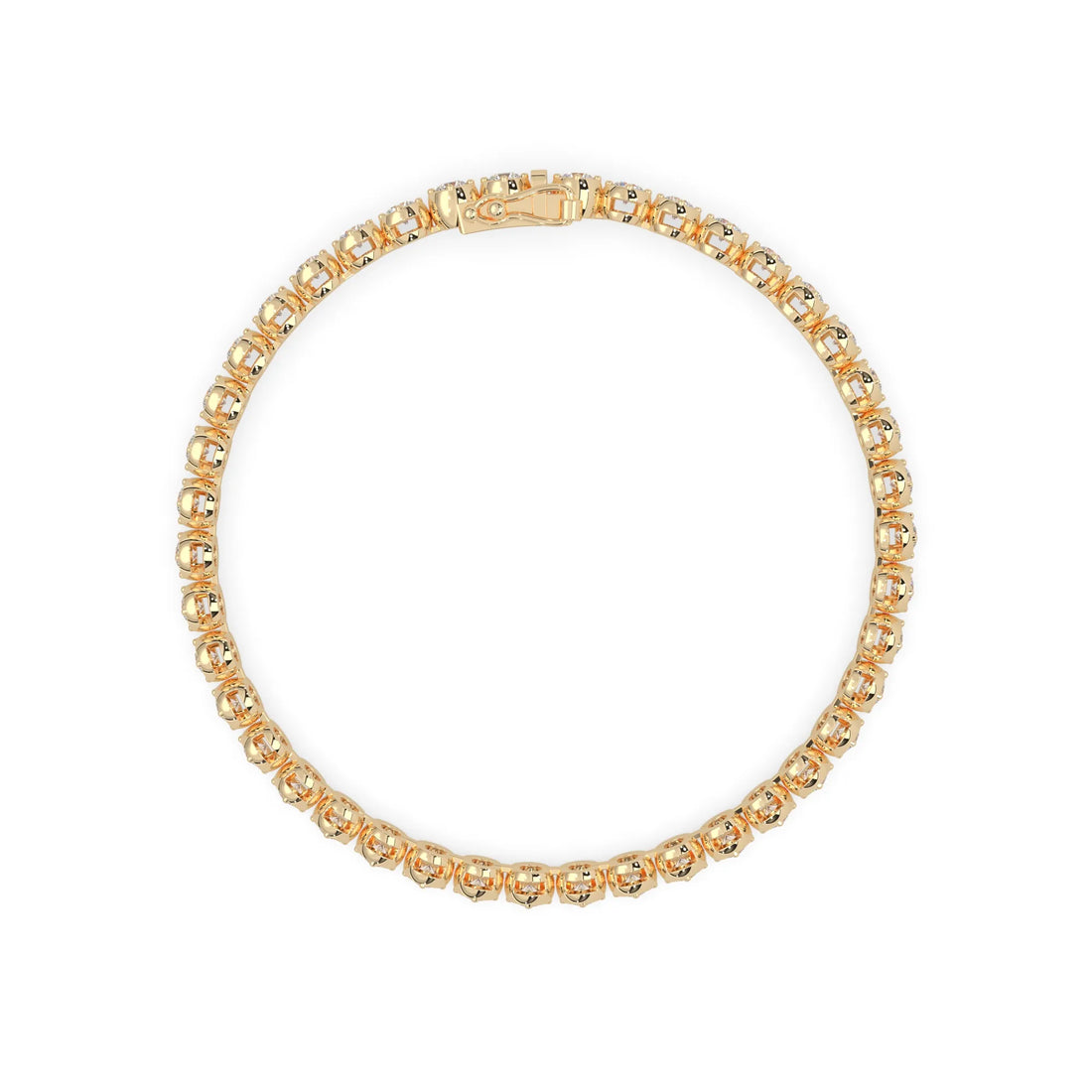 OctaPearl Round Bezel Set Lab Grown Diamond Tennis Bracelet