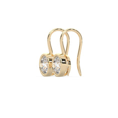 OctaPearl Round Bezel Set Lab Grown Diamond Drop Earrings - alternate view