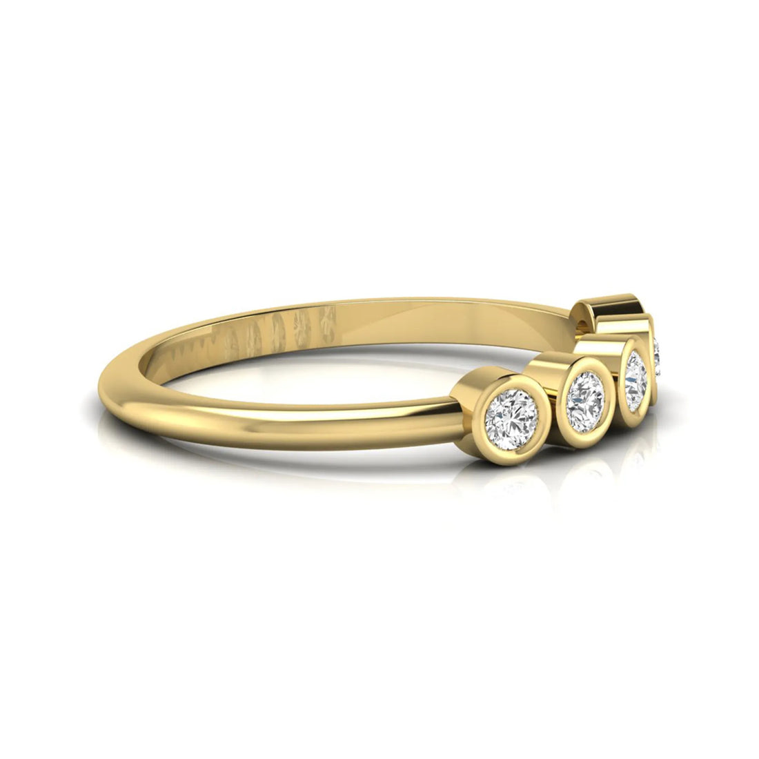 OctaPearl Classic Bezel Set lab Grown Diamond Five Stone Engagement Ring