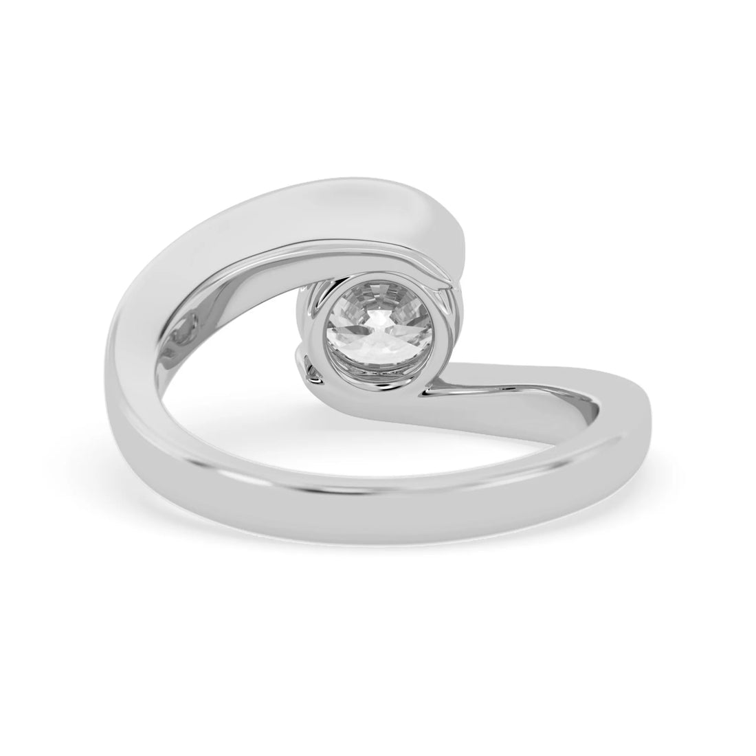 OctaPearl 1 ct Round Bypass Lab Grown Diamond Solitaire Engagement Ring