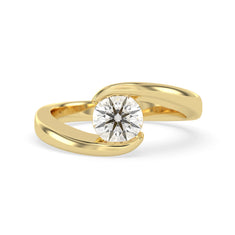 OctaPearl 1 ct Round Bypass Lab Grown Diamond Solitaire Engagement Ring