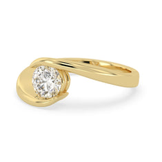 OctaPearl 1 ct Round Bypass Lab Grown Diamond Solitaire Engagement Ring - alternate view