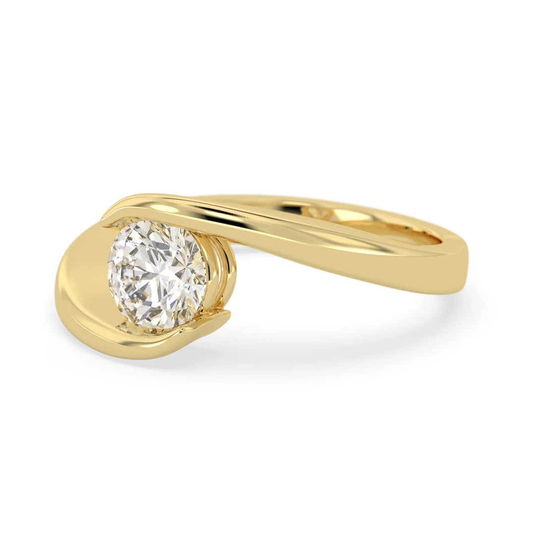 OctaPearl 1 ct Round Bypass Lab Grown Diamond Solitaire Engagement Ring