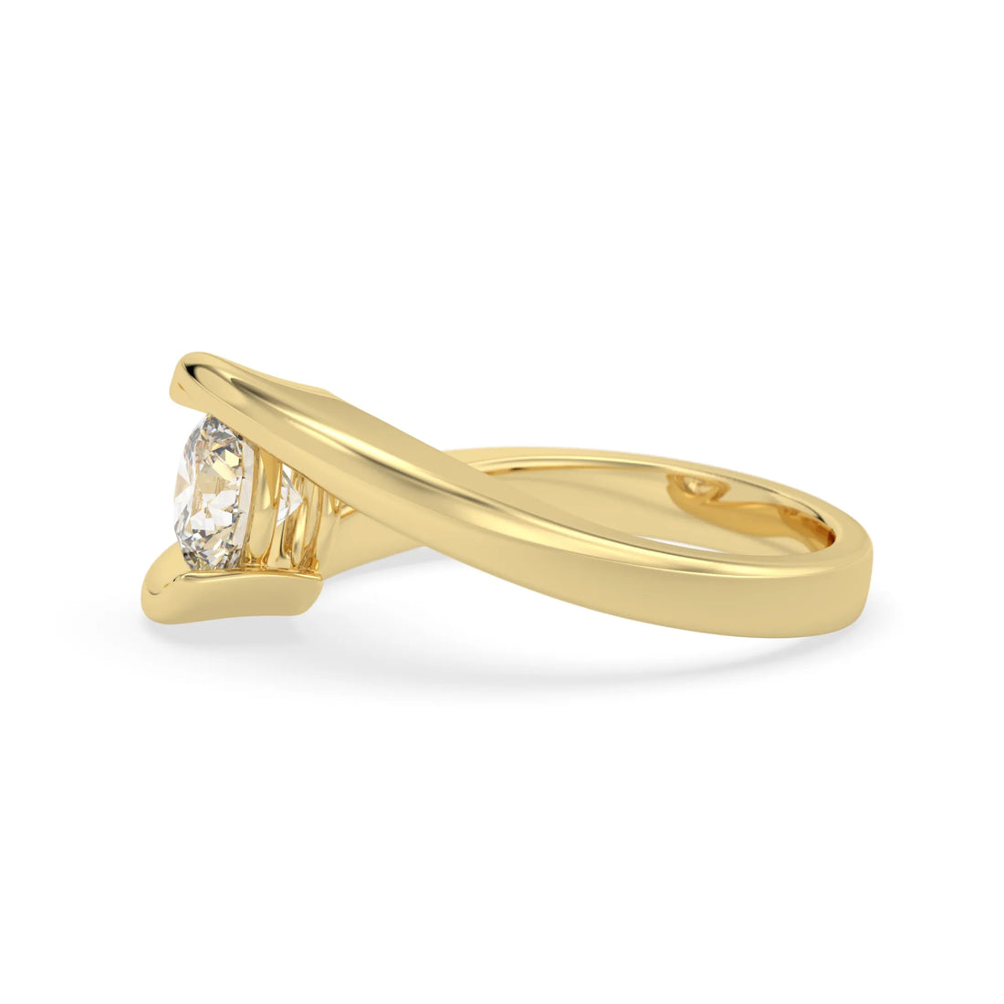 OctaPearl 1 ct Round Bypass Lab Grown Diamond Solitaire Engagement Ring