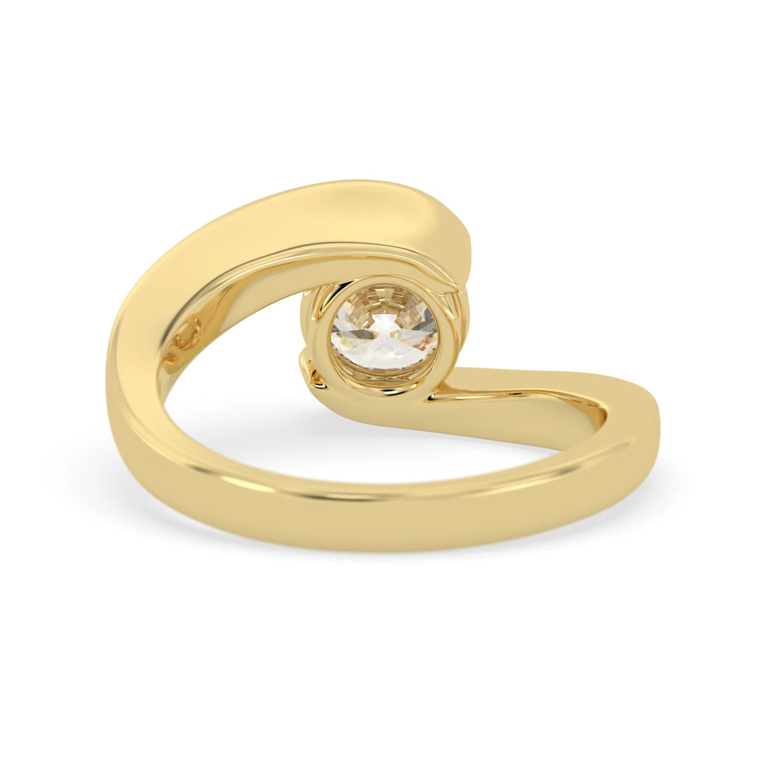 OctaPearl 1 ct Round Bypass Lab Grown Diamond Solitaire Engagement Ring