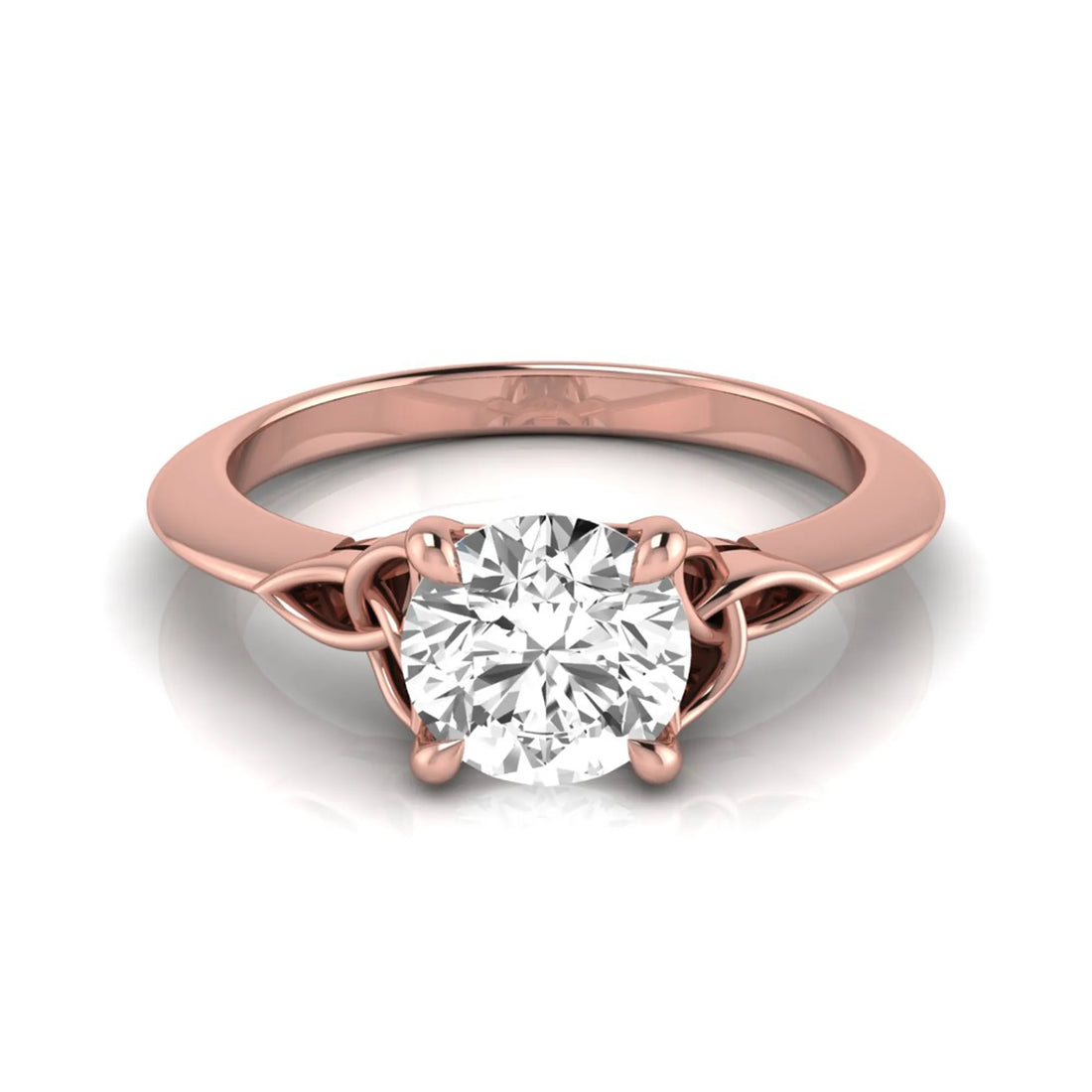 OctaPearl 1 ct Round Celtic Knot Lab Grown Diamond Solitaire Engagement Ring