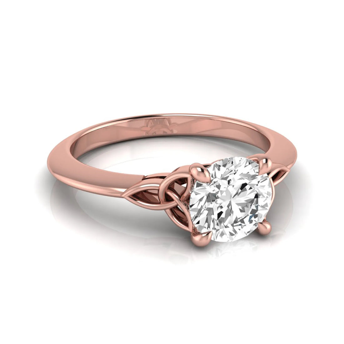 OctaPearl 1 ct Round Celtic Knot Lab Grown Diamond Solitaire Engagement Ring