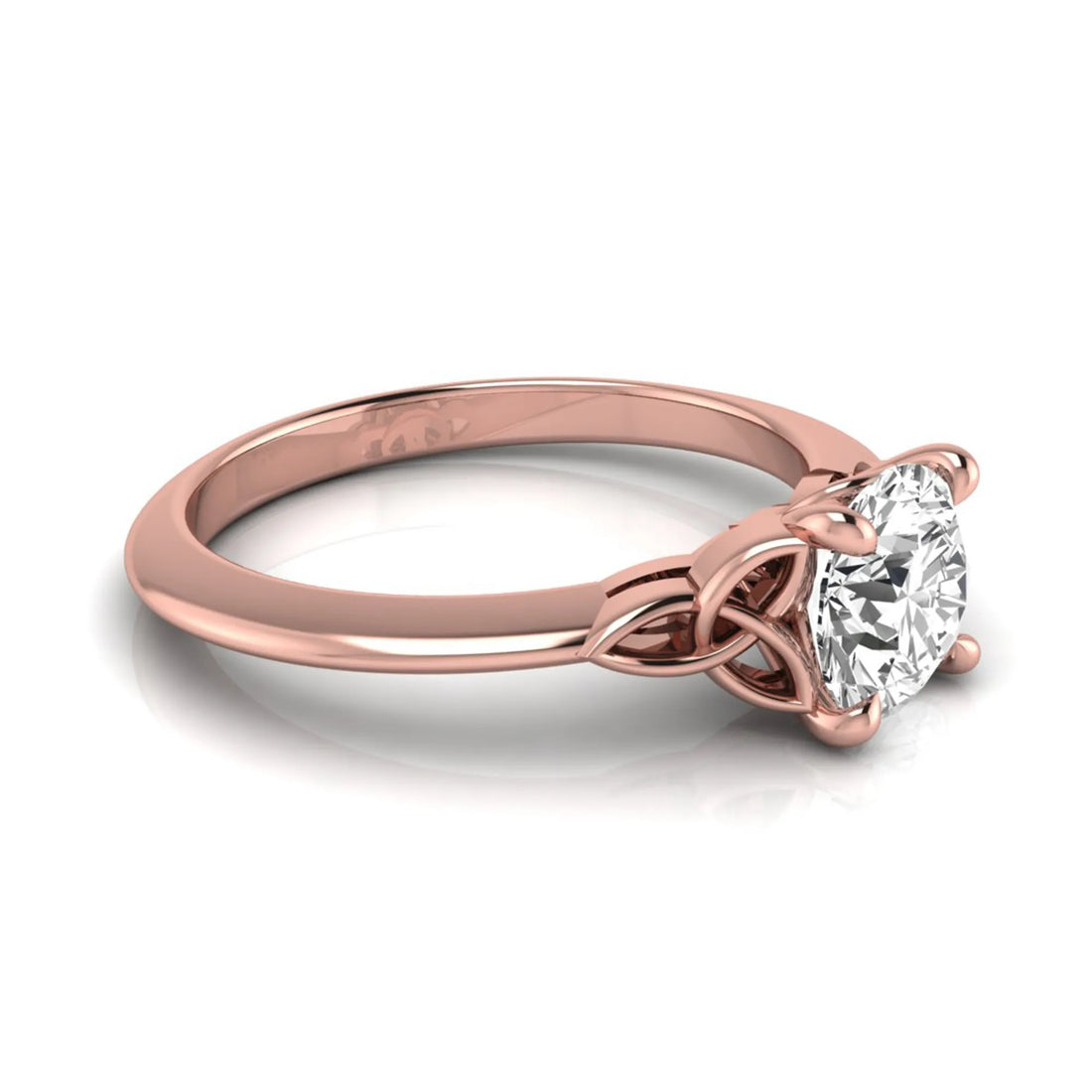 OctaPearl 1 ct Round Celtic Knot Lab Grown Diamond Solitaire Engagement Ring