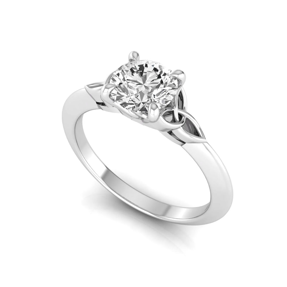 OctaPearl 1 ct Round Celtic Knot Lab Grown Diamond Solitaire Engagement Ring