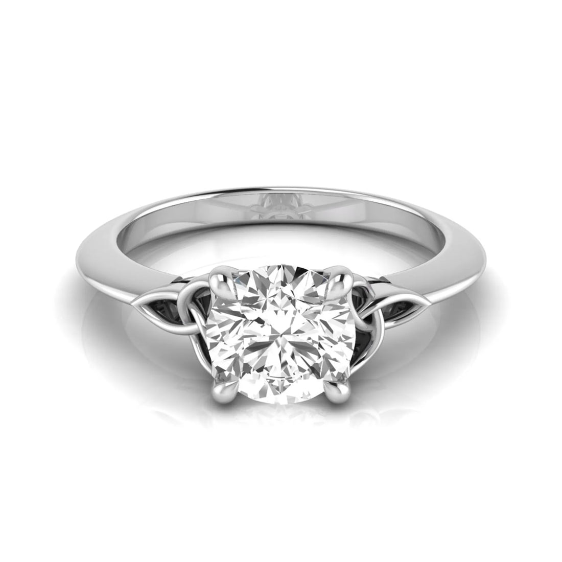 OctaPearl 1 ct Round Celtic Knot Lab Grown Diamond Solitaire Engagement Ring