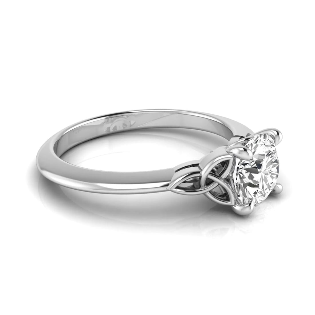 OctaPearl 1 ct Round Celtic Knot Lab Grown Diamond Solitaire Engagement Ring