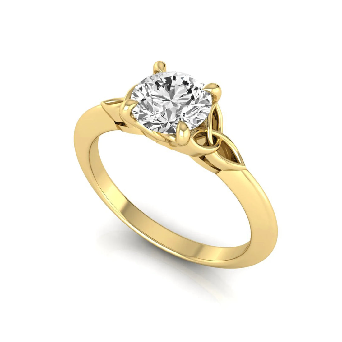 OctaPearl 1 ct Round Celtic Knot Lab Grown Diamond Solitaire Engagement Ring