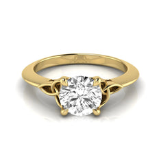 OctaPearl 1 ct Round Celtic Knot Lab Grown Diamond Solitaire Engagement Ring