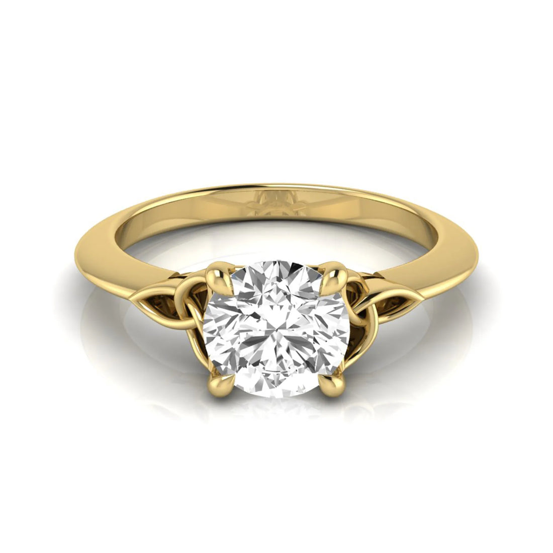 OctaPearl 1 ct Round Celtic Knot Lab Grown Diamond Solitaire Engagement Ring