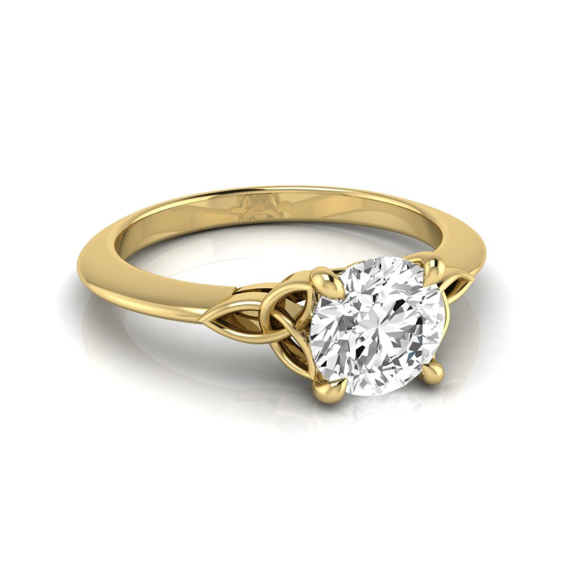 OctaPearl 1 ct Round Celtic Knot Lab Grown Diamond Solitaire Engagement Ring