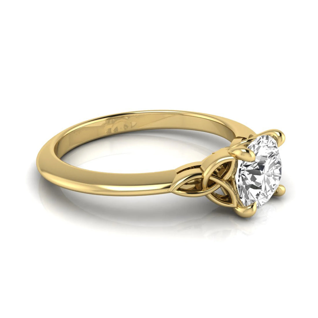 OctaPearl 1 ct Round Celtic Knot Lab Grown Diamond Solitaire Engagement Ring