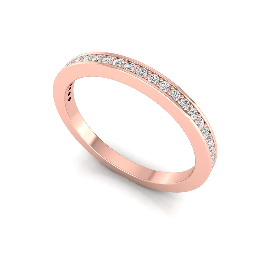 OctaPearl Minimalist Half Eternity Lab Grown Diamond Delicate Band