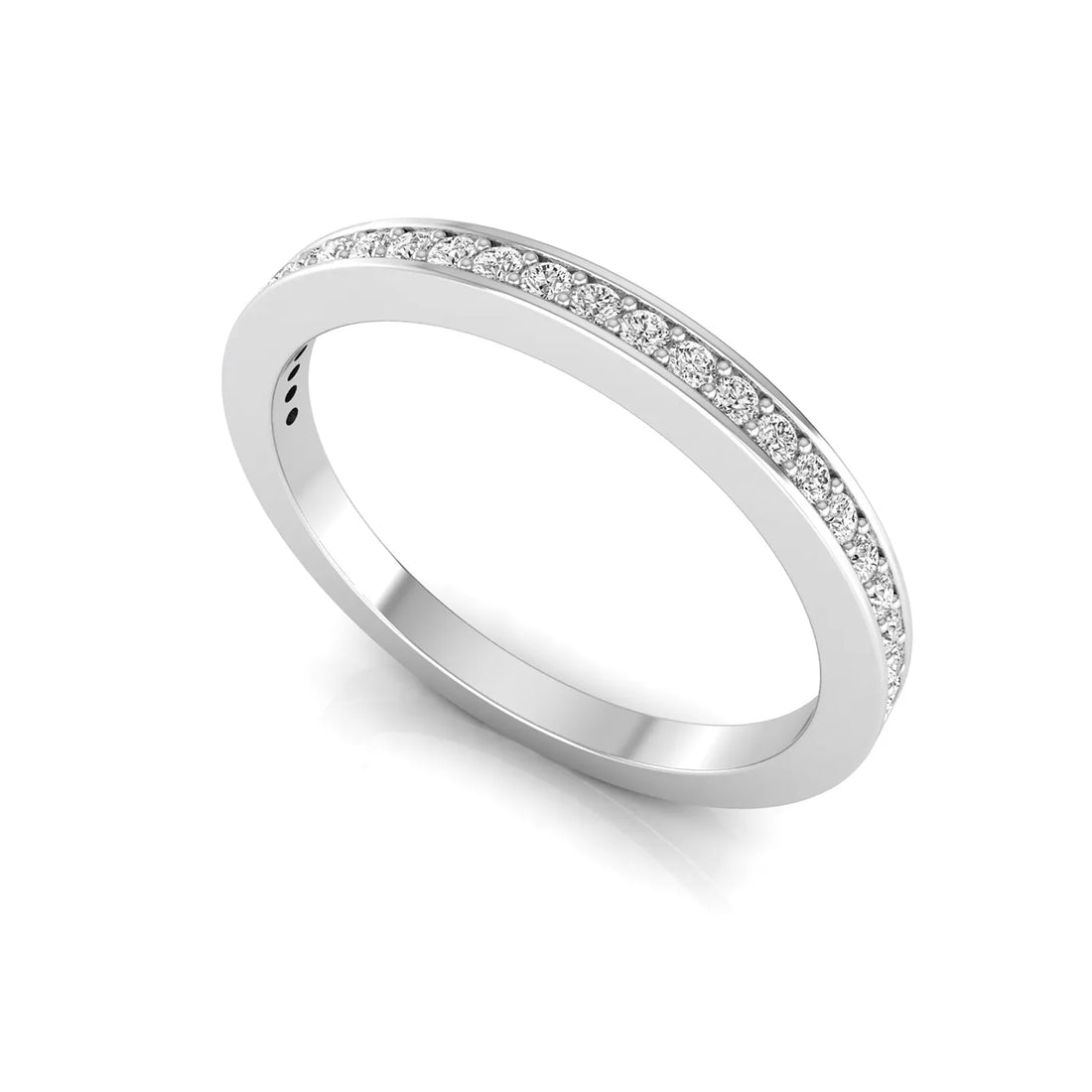 OctaPearl Minimalist Half Eternity Lab Grown Diamond Delicate Band