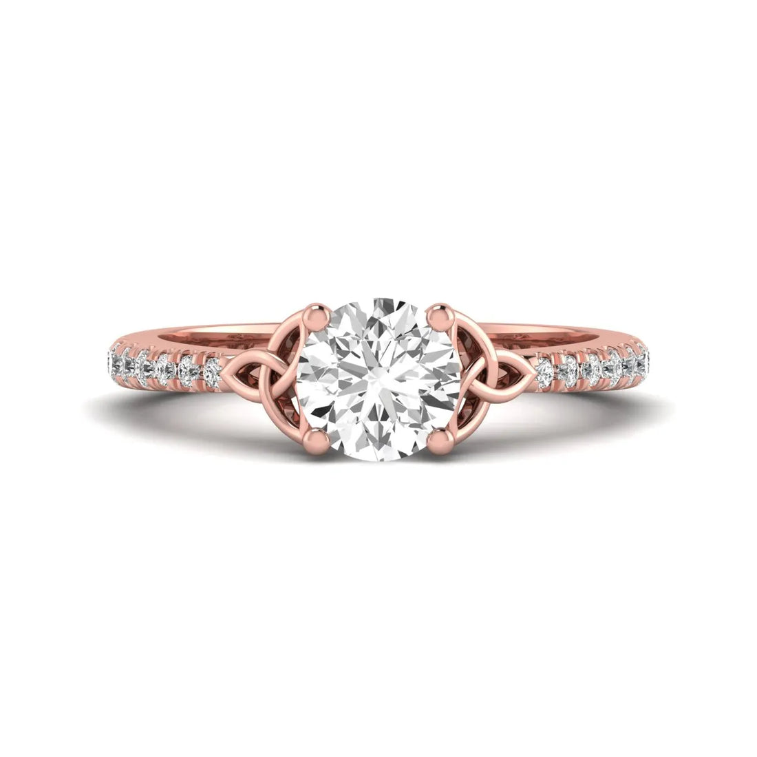 OctaPearl 1 ct Round Cut Celtic Knot Solitaire Lab Grown Diamond Engagement Ring