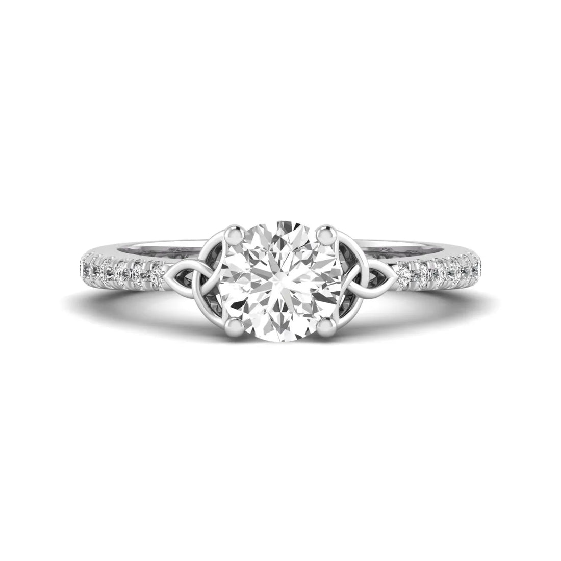 OctaPearl 1 ct Round Cut Celtic Knot Solitaire Lab Grown Diamond Engagement Ring