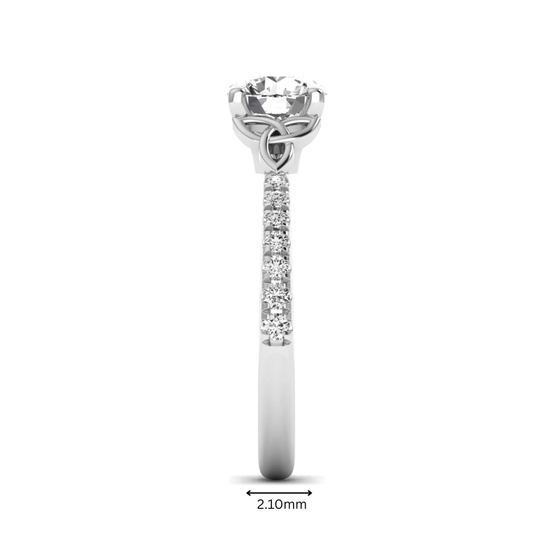 OctaPearl 1 ct Round Cut Celtic Knot Solitaire Lab Grown Diamond Engagement Ring