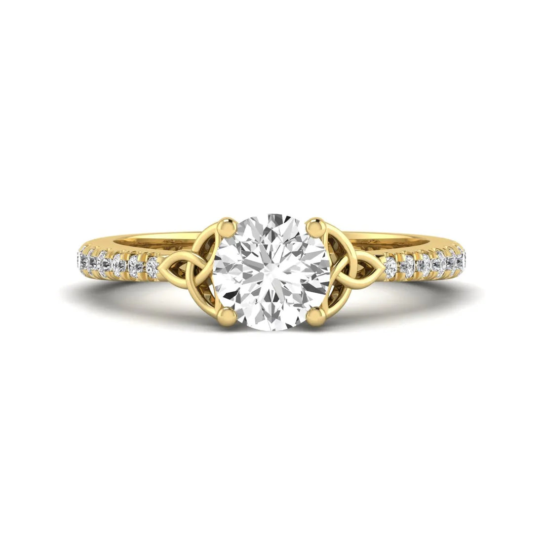 OctaPearl 1 ct Round Cut Celtic Knot Solitaire Lab Grown Diamond Engagement Ring