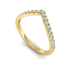 Minimalist Lab Grown Diamond Stackable V Shape Chevron Wedding Band - alternate view