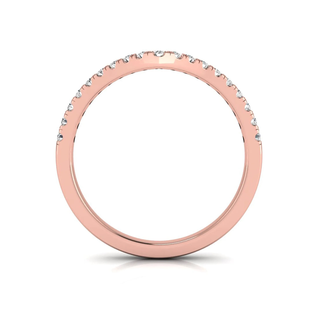 OctaPearl Minimalist Lab Grown Diamond Stackable V Shape Chevron Wedding Band