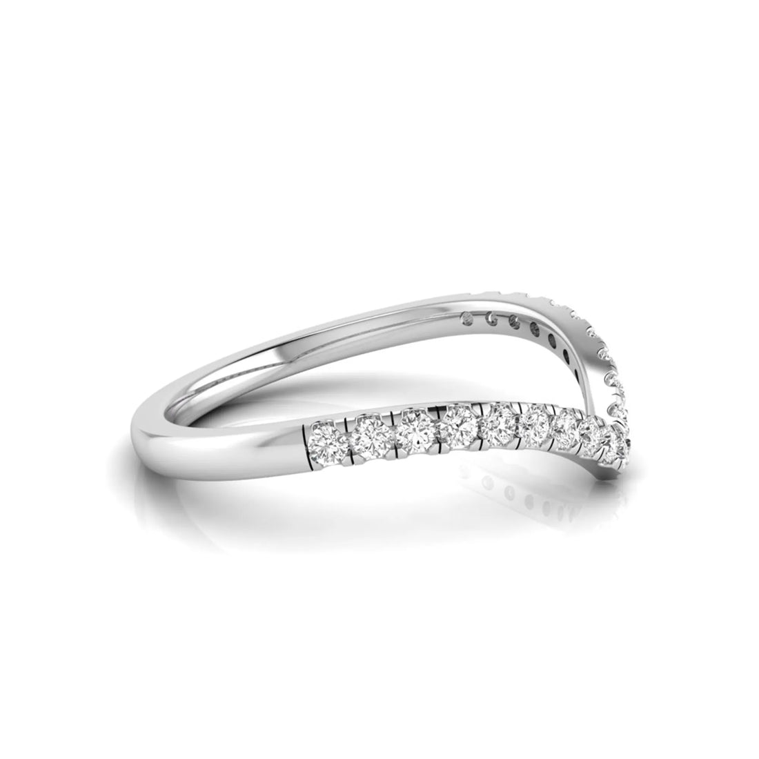 OctaPearl Minimalist Lab Grown Diamond Stackable V Shape Chevron Wedding Band