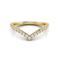OctaPearl Minimalist Lab Grown Diamond Stackable V Shape Chevron Wedding Band