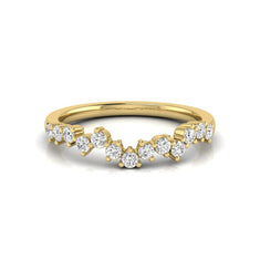 Minimalist Lab Grown Diamond Stackable Curved Wedding Band