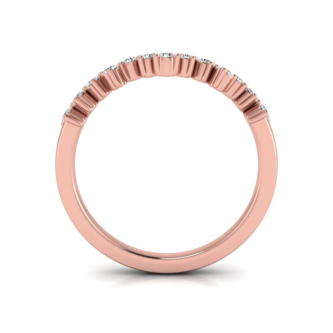 OctaPearl Minimalist Lab Grown Diamond Stackable Curved Wedding Band
