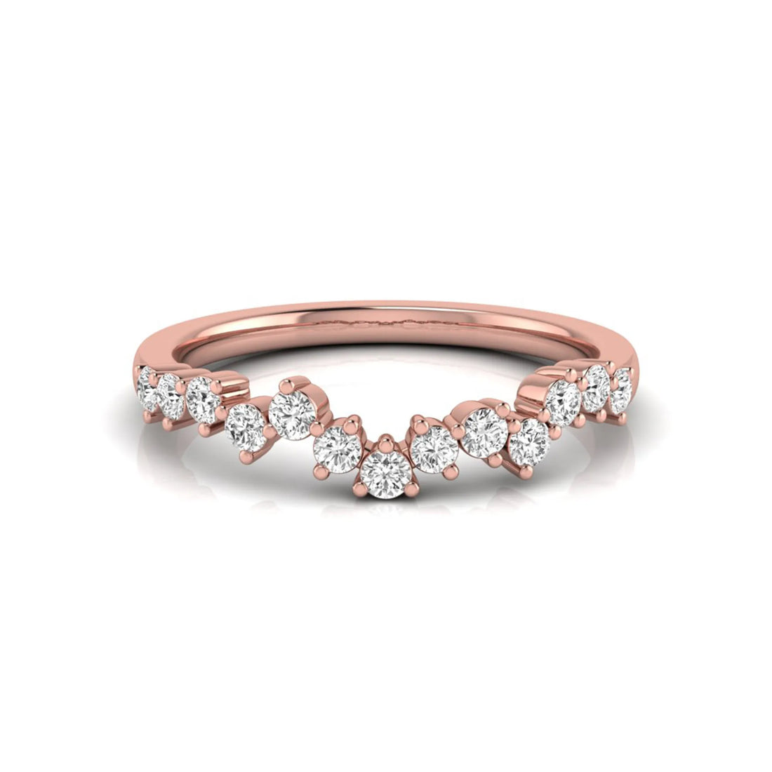 OctaPearl Minimalist Lab Grown Diamond Stackable Curved Wedding Band