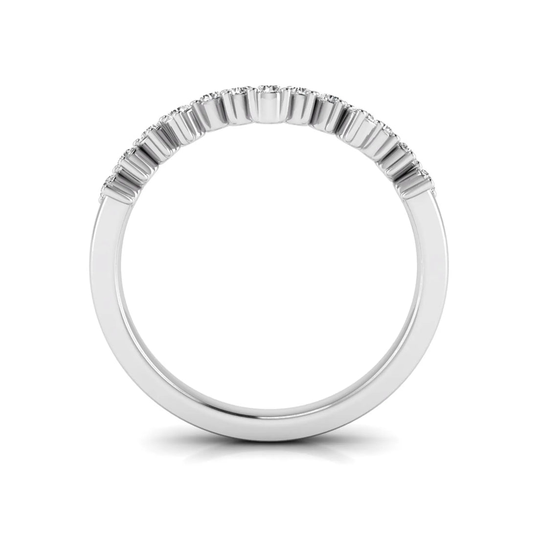 OctaPearl Minimalist Lab Grown Diamond Stackable Curved Wedding Band