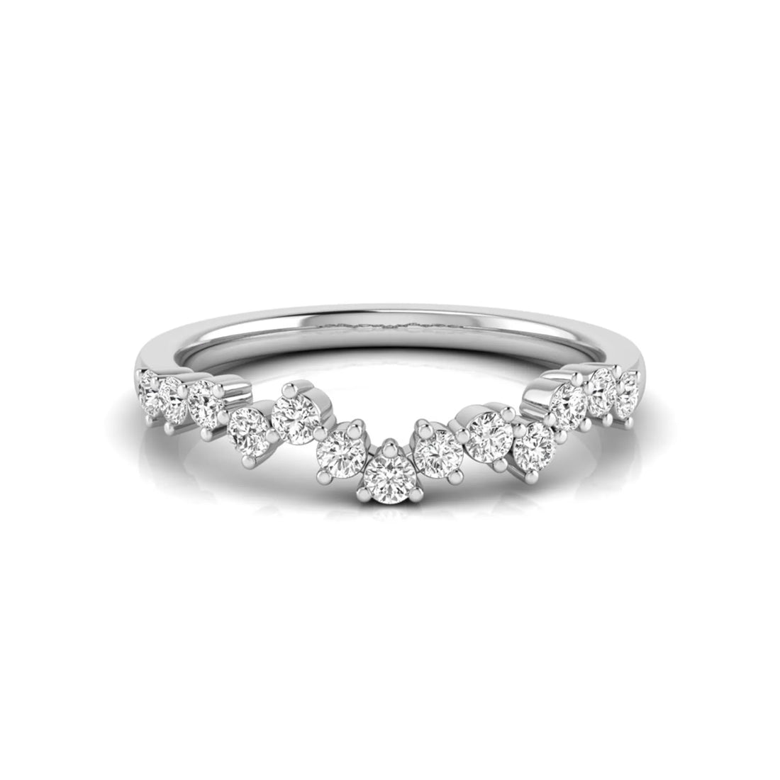 OctaPearl Minimalist Lab Grown Diamond Stackable Curved Wedding Band