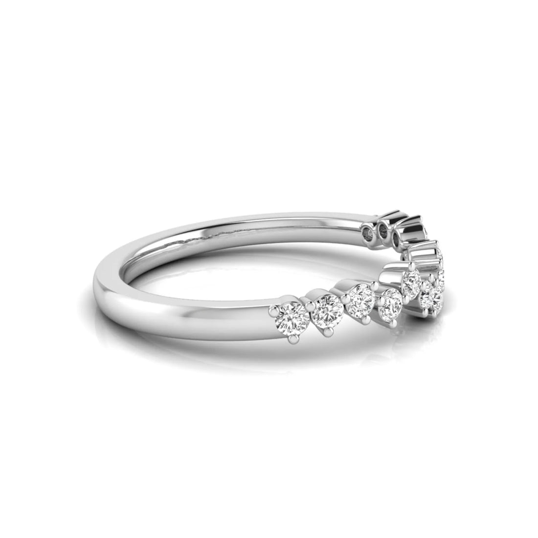 OctaPearl Minimalist Lab Grown Diamond Stackable Curved Wedding Band