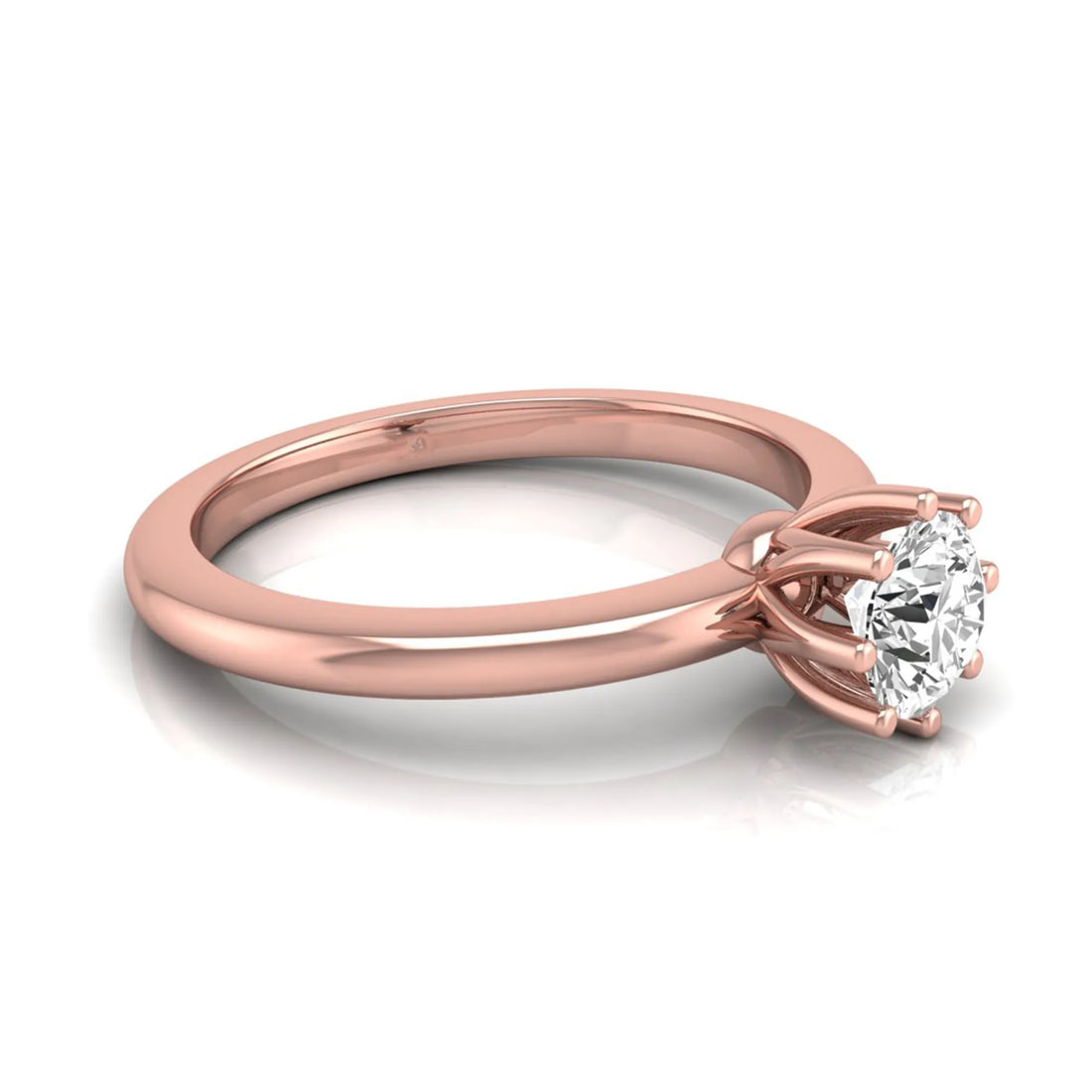 OctaPearl Round Cut Lab Grown Diamond 8 Prong Solitaire Engagement Ring
